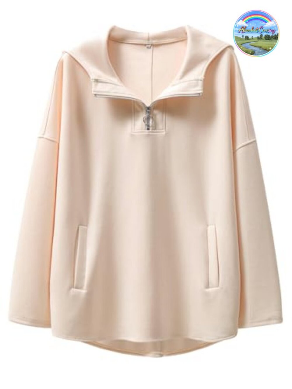 Oversized Quarter Zip Hoodie Women Long Sleeve Pullover Fleece